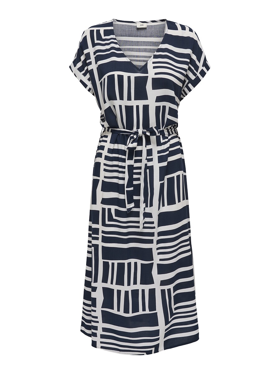 JDY<br>Vestido midi estampado com cinto