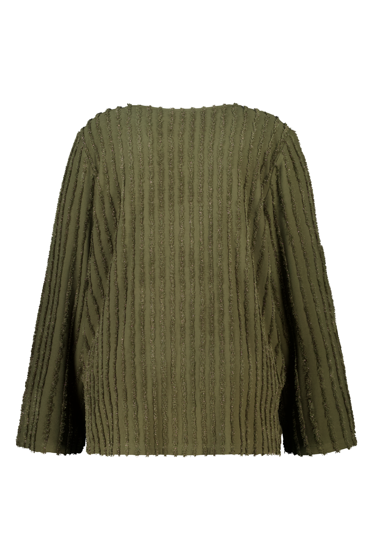 Top met franje structuur Khaki