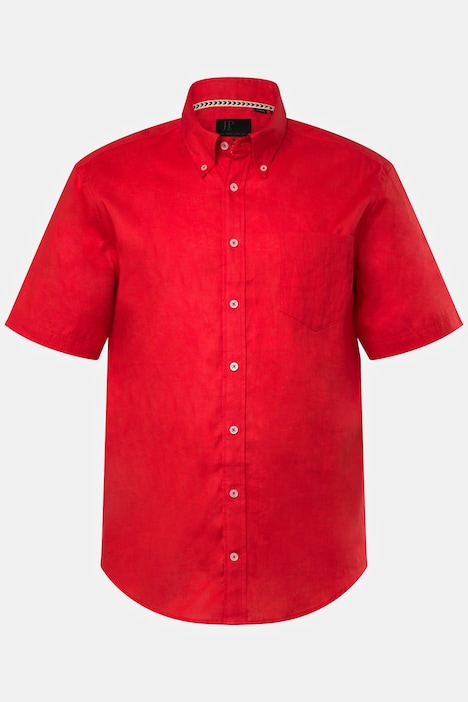 Leinenmix-Hemd, Halbarm, Buttondown-Kragen, Modern Fit