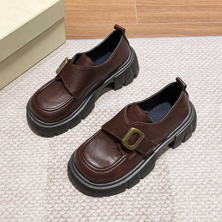 Gordong - Monk Strap Platform Loafers met Chunky Heel