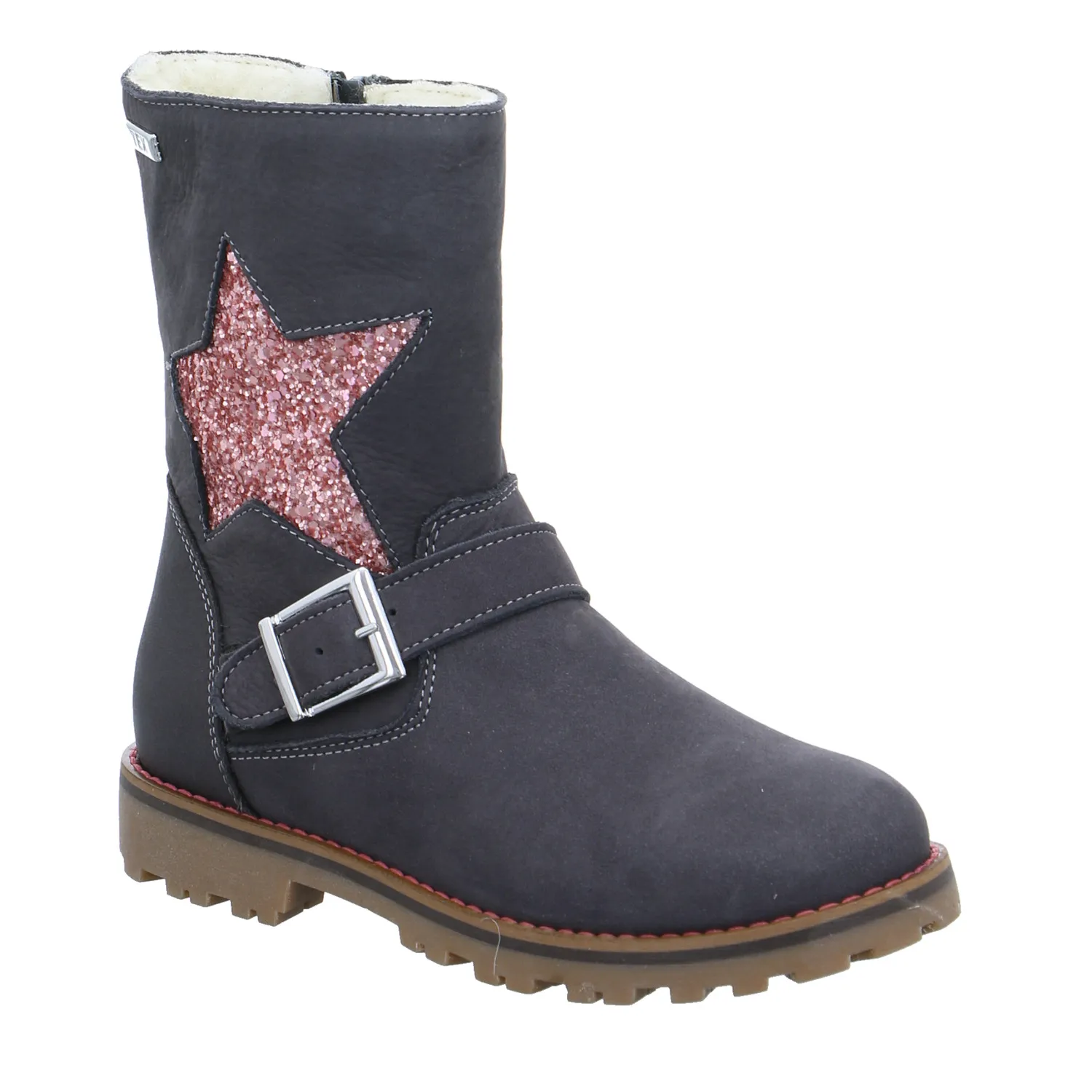 SCHUHENGEL Kleinkinder-Winterstiefel Grau Leder  Lederstiefel
