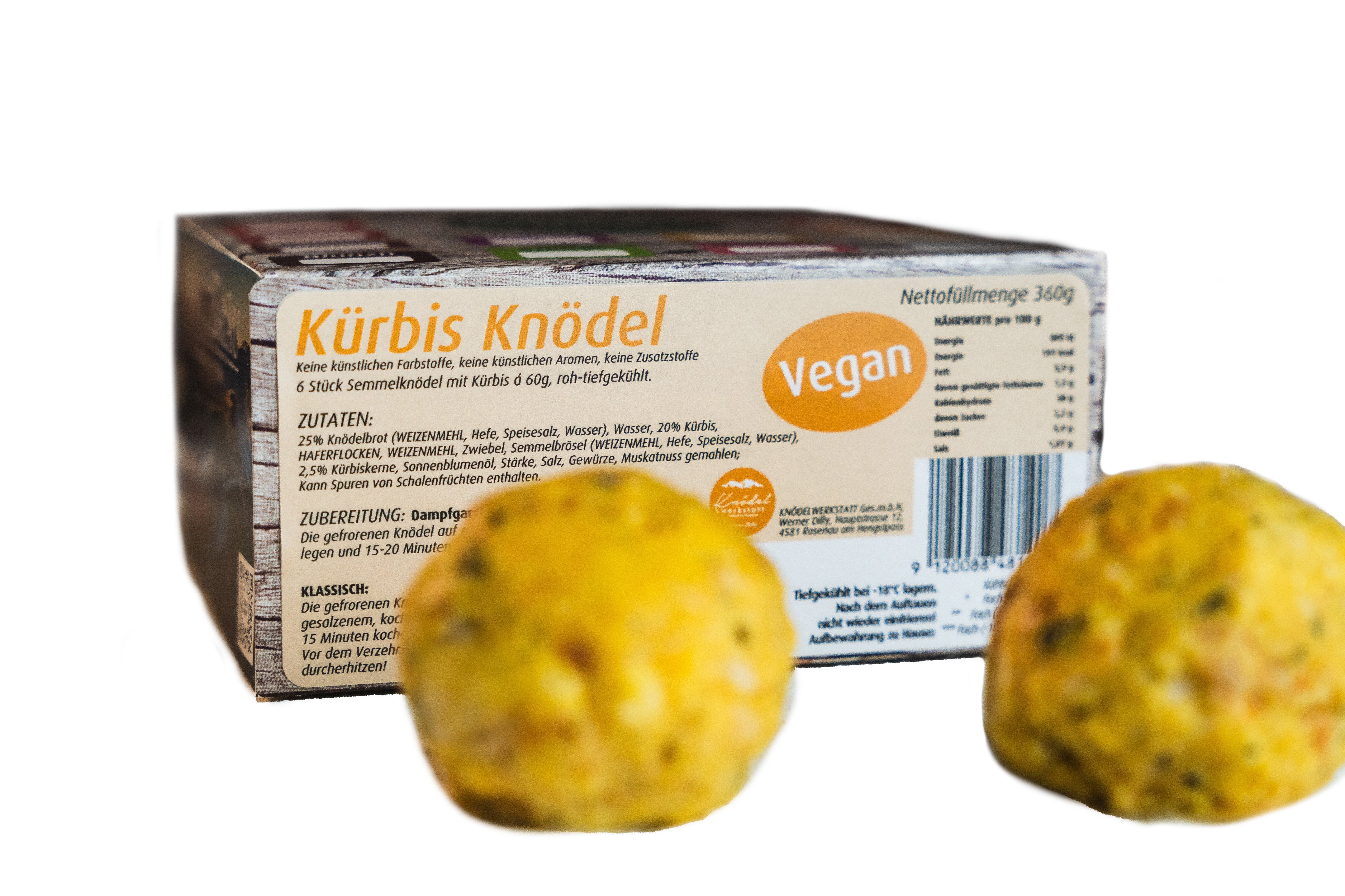 Knödelwerkstatt Dilly Kürbis Knödel vegan