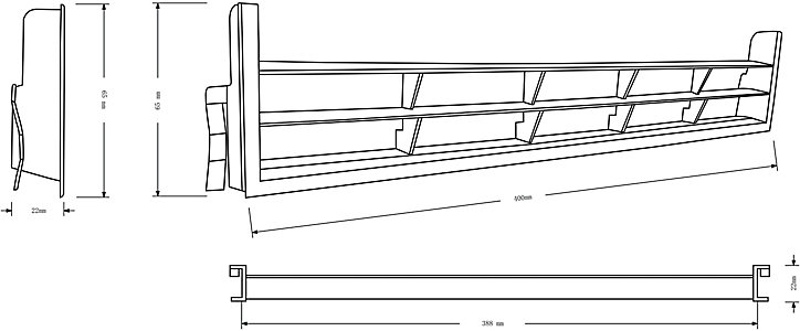 Grille de ventilation plinthe GoodHome Cicely 40 cm