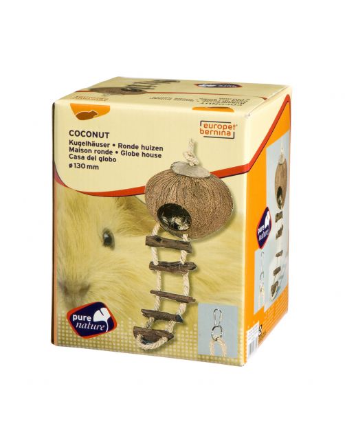 Europet Bernina Knaaghuisje Kokosnoot Met Ladder - Kooi Accessoire