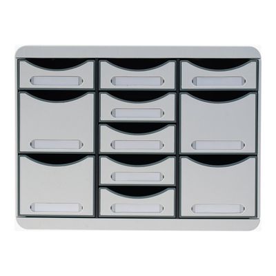 Exacompta Office Store-Box Multi - Module de classement 11 tiroirs - gris clair