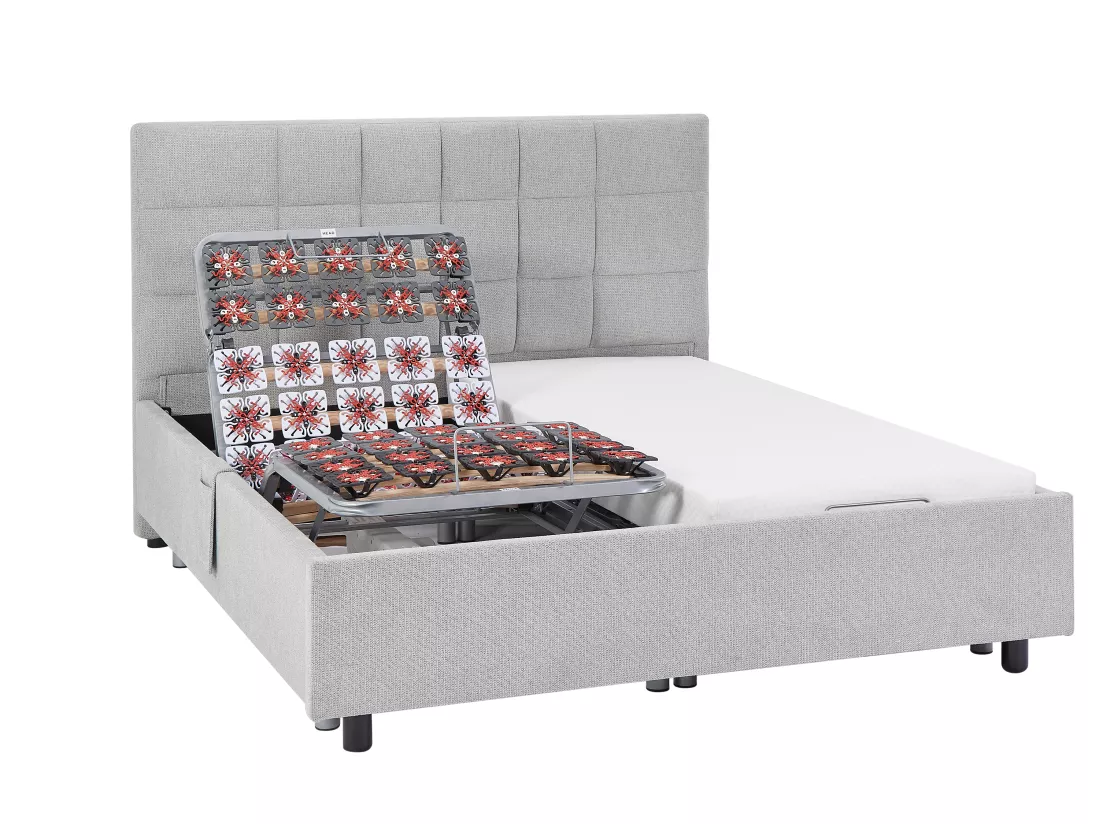 Sommier électrique de relaxation déco 2x48 plots - 2 x 70 x 190 cm - Tissu - Gris - PITUS de YSMÉE