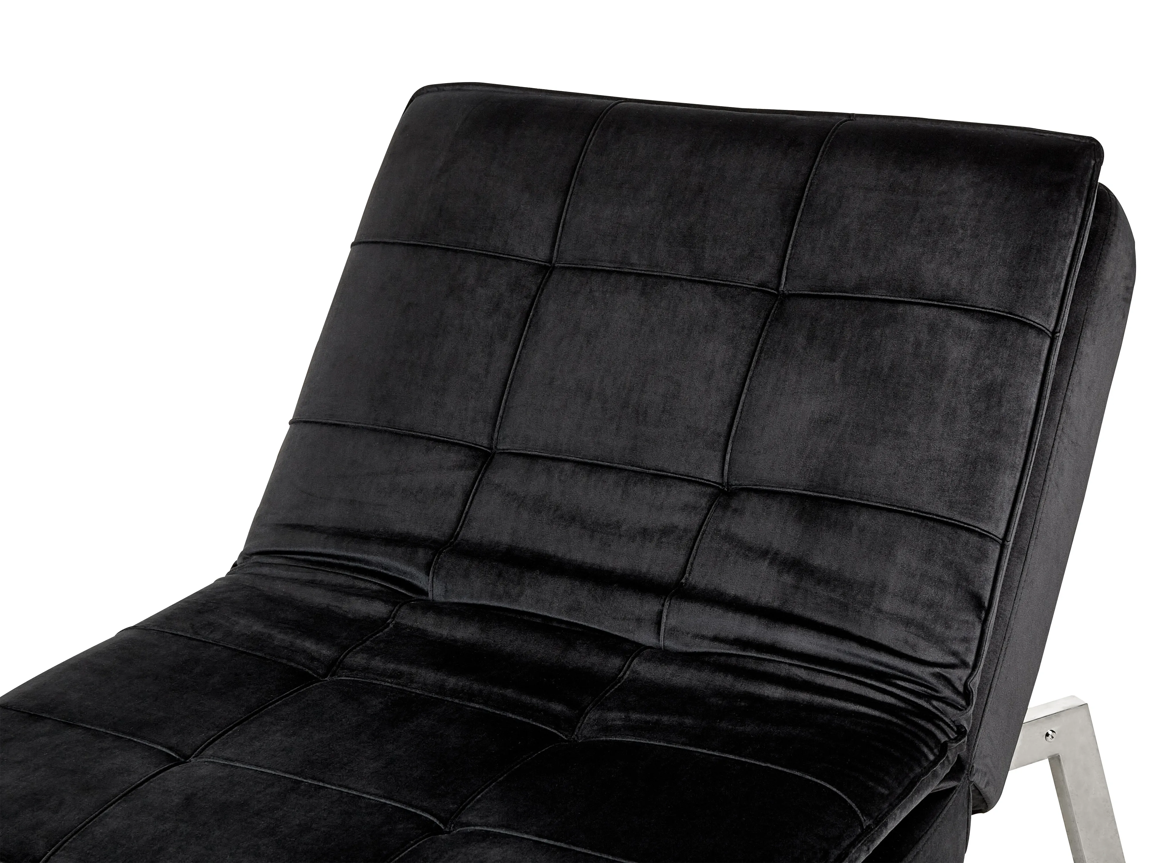 Chaise longue LOIRET Fluweel Zwart