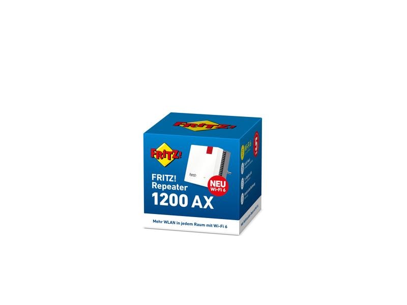 AVM WLAN-Mesh-Repeater FRITZ!Repeater 1200 AX International Ultraschnelles Wi-Fi 6 im gesamten Heimnetz