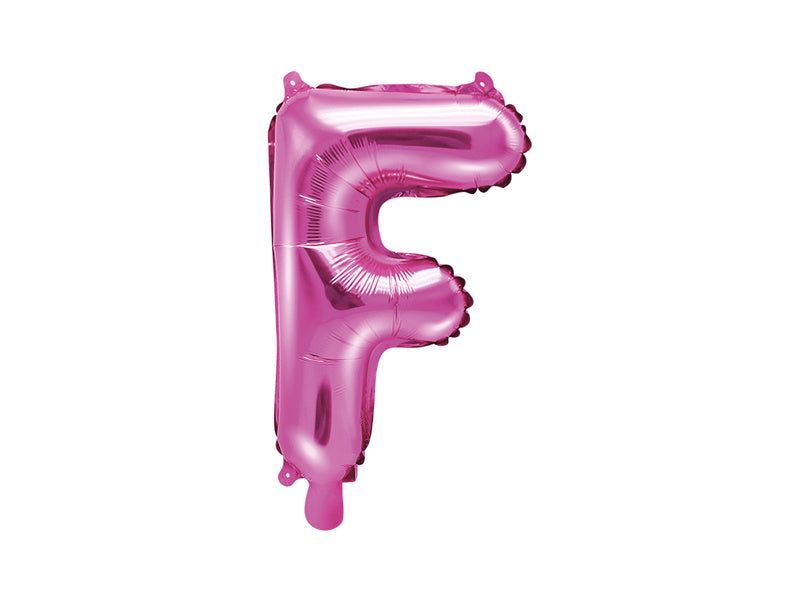 Folie Ballon Letter F Roze Leeg 35cm