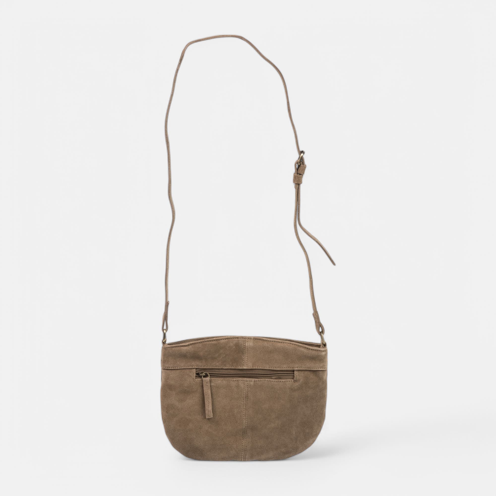 Sac bandoulière en cuir taupe