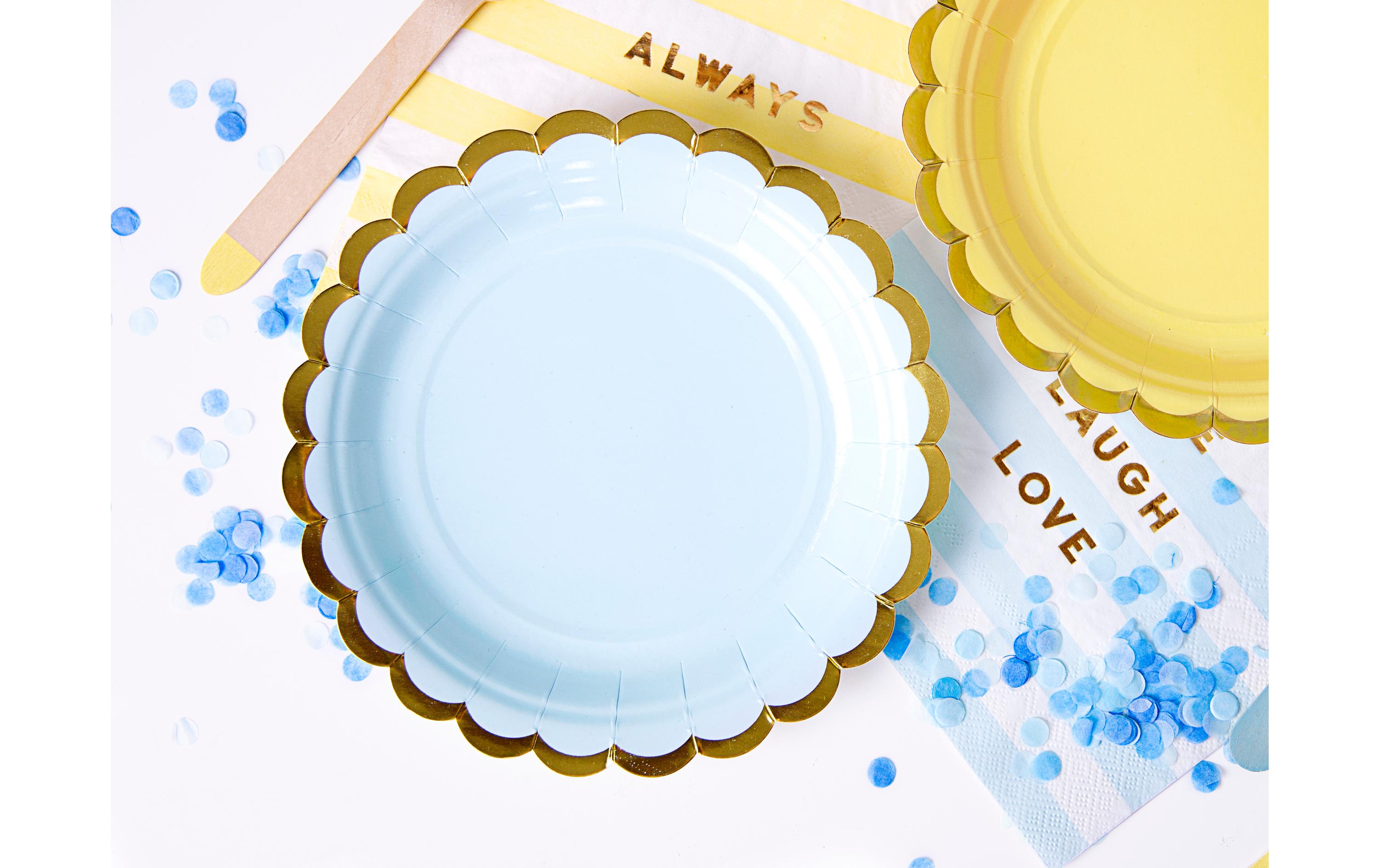 Einwegteller Blau, 18 cm, 6 StückParty-Papierteller