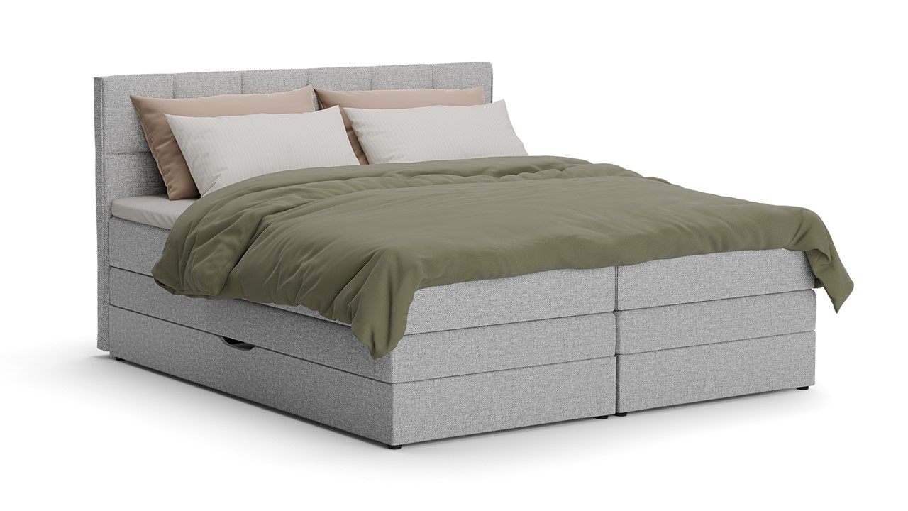 Opbergboxspring Jade - Linen touch light grey