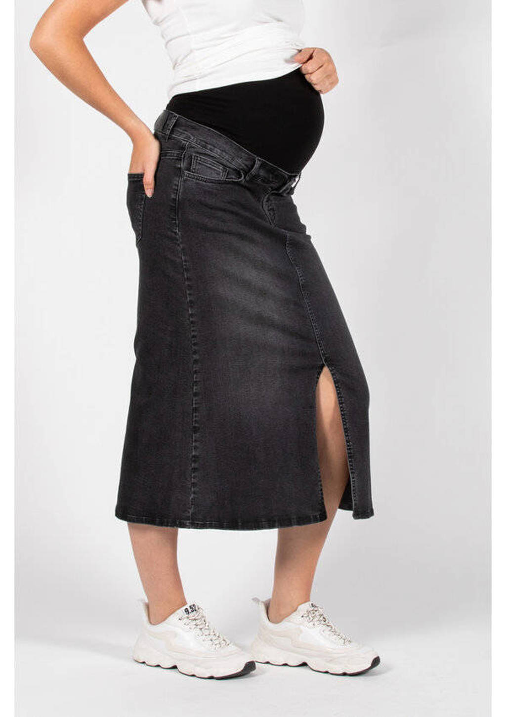 LOVE2WAIT zwangerschaps spijkerrok grey denim