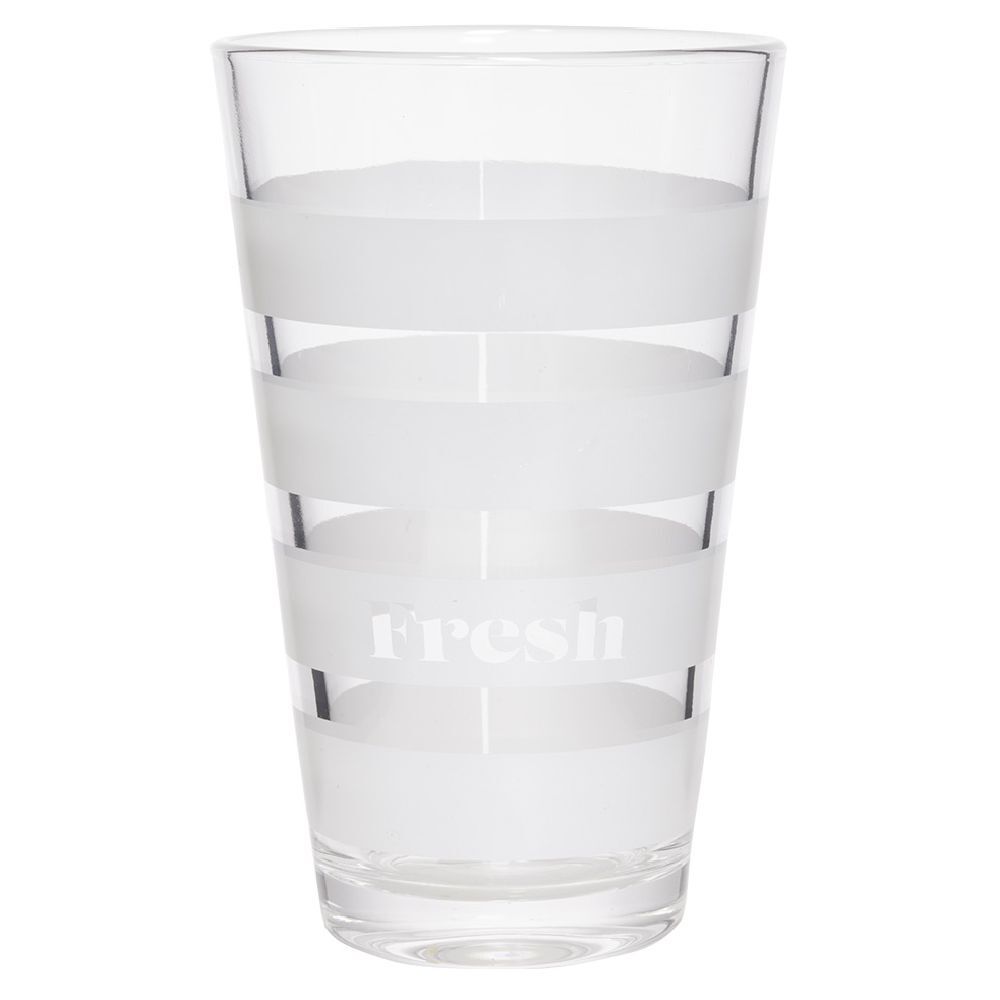 Gobelet haut verre transparent rayure horizontale blanche 30cl x3