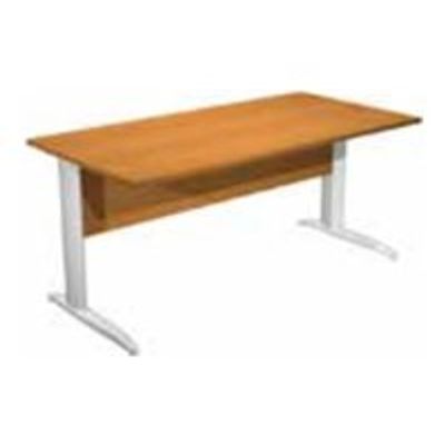 Bureau droit Trend - L160 - Pieds métal en L - plateau imitation chêne canadien - pied métal anthracite