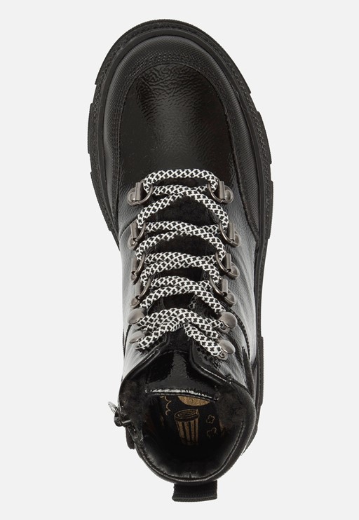 Muyters Veterboots zwart Lakleer