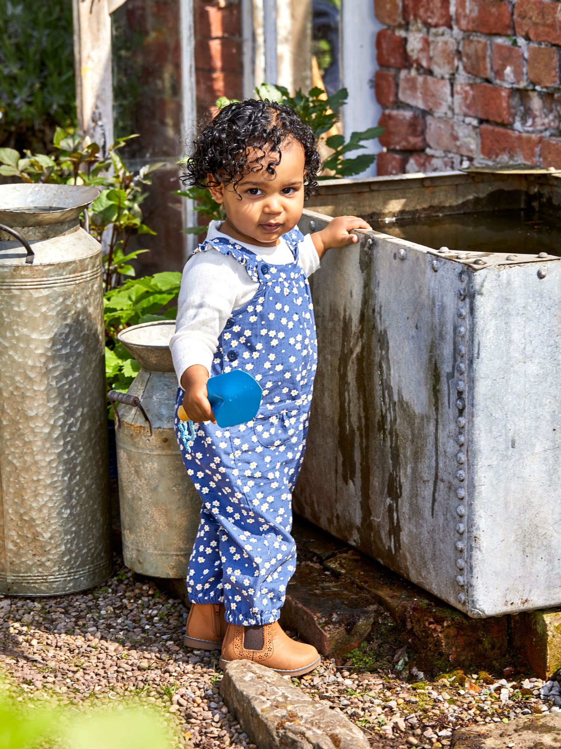 JoJo Maman Bébé Set van corduroy tuinbroek en top