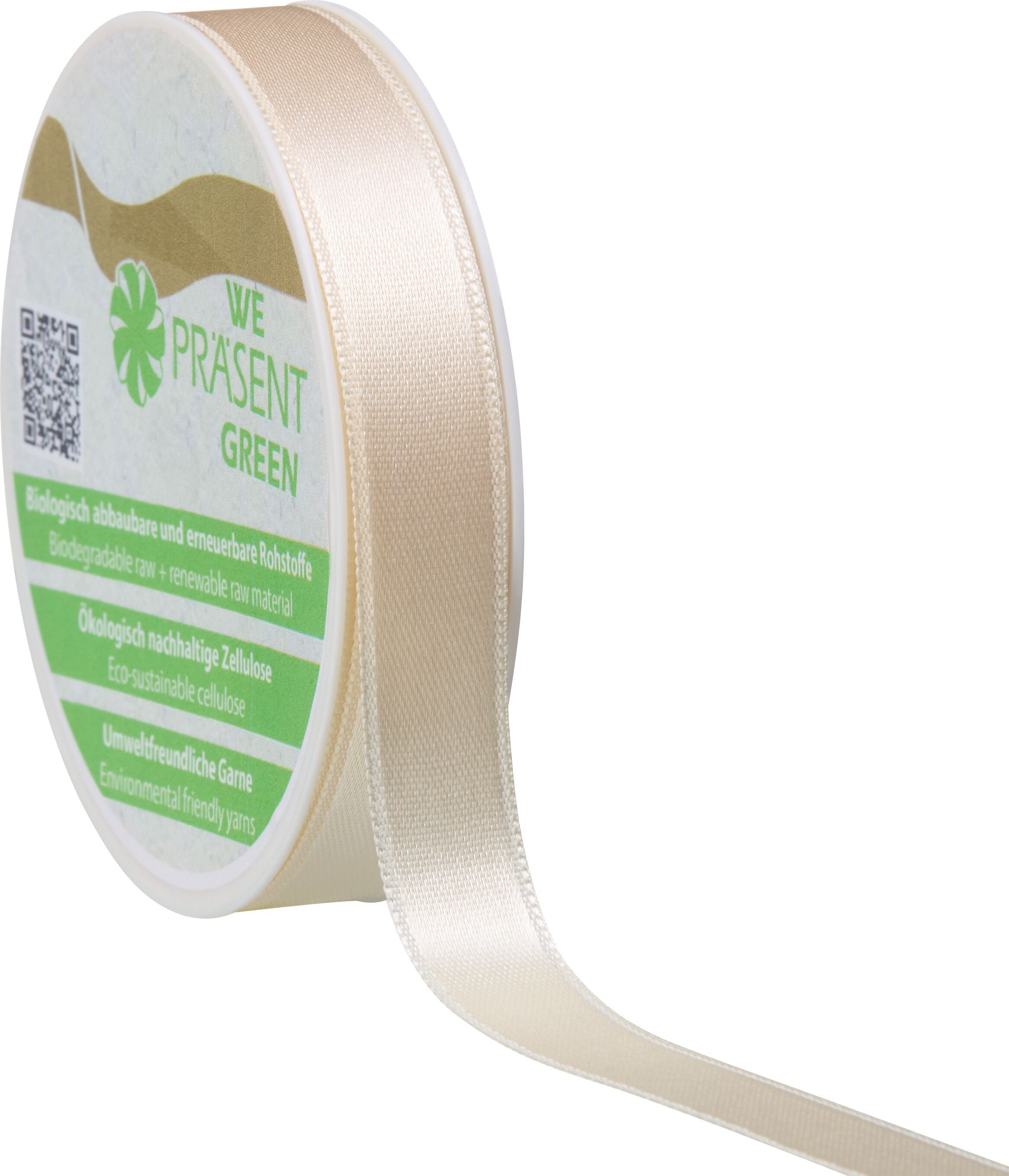 NEW LIFE Geschenkband - Creme / B: 15.0 mm x T: 5.0 m