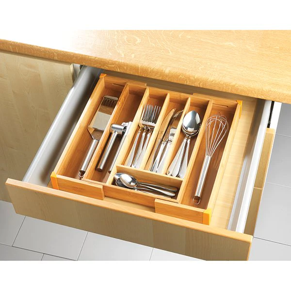 Range-couverts extensible en bambou 5 à 7 compartiments Wenko by Maxim