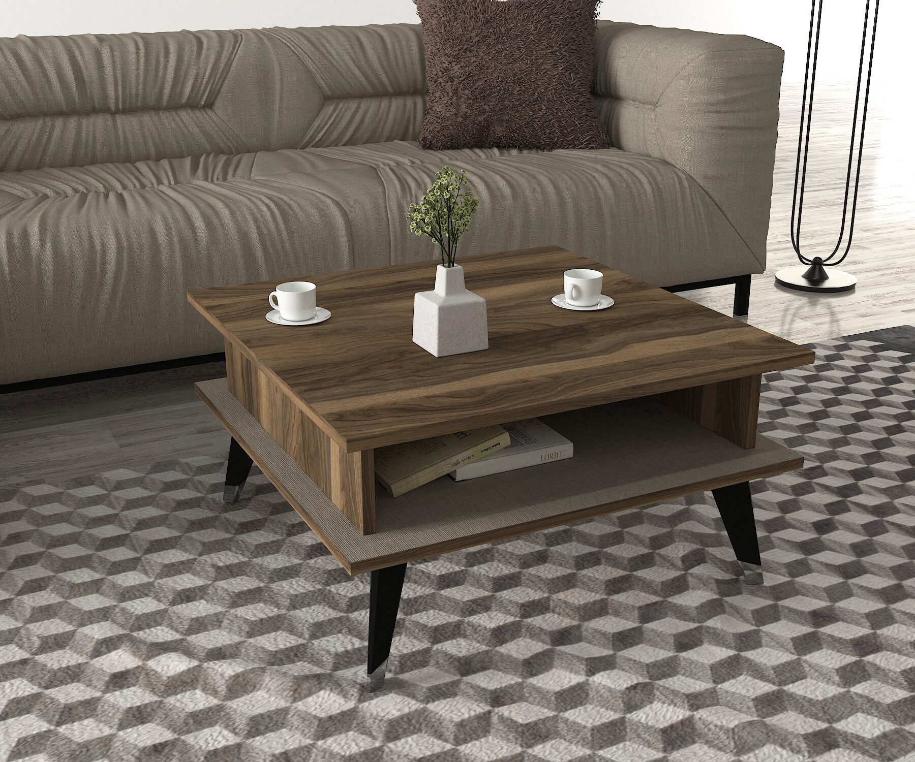 Couchtisch Logan Walnuss Grau