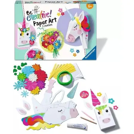Ravensburger BeCreative Paper Art Unicorn - Bastelset für Kinder ab 6 Jahren