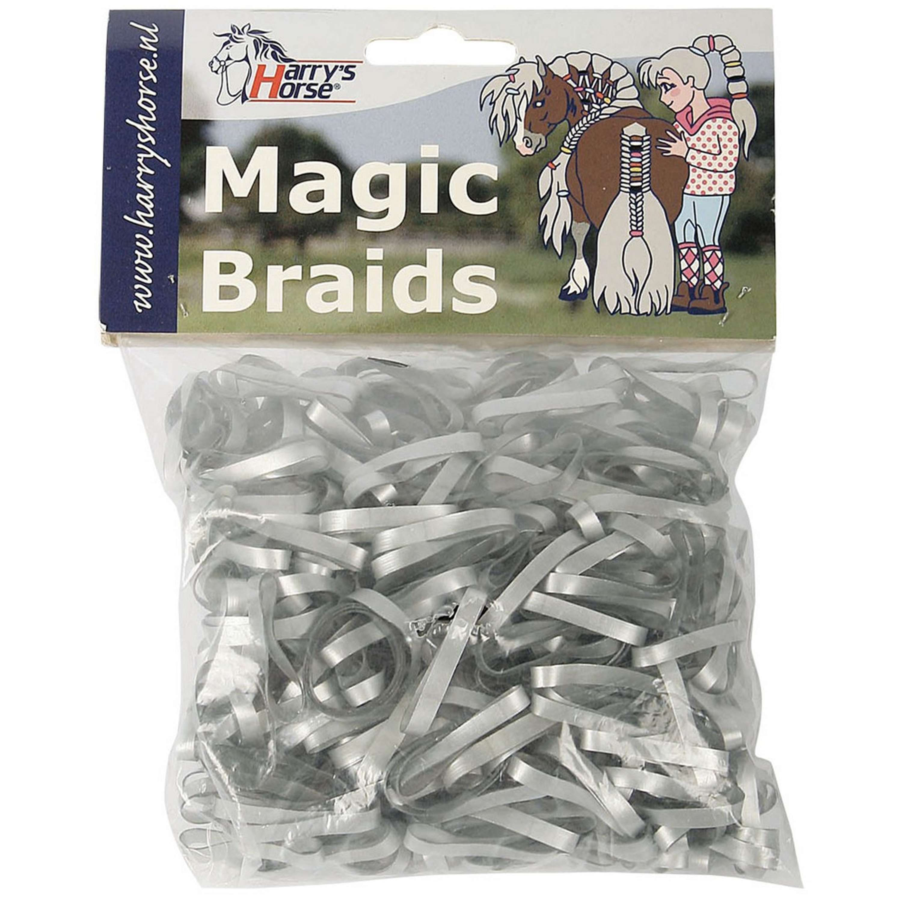 Harry's Horse Haarelastiekjes Magic Braids Zakje Zilver