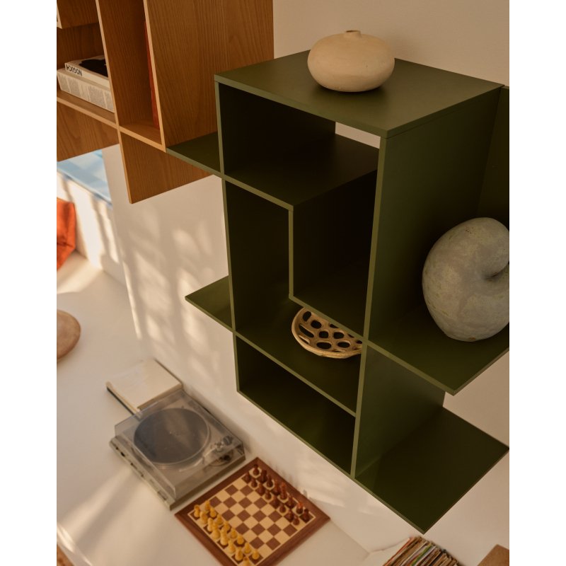 Étagère modulable Ina en MDF laqué vert 80 x 80 cm