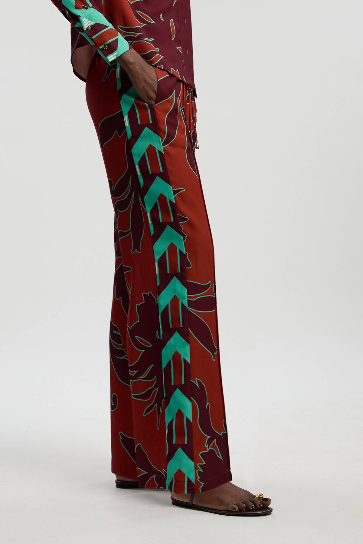 KarenMillen Pantalon Droit En Sergé Imprimé Western