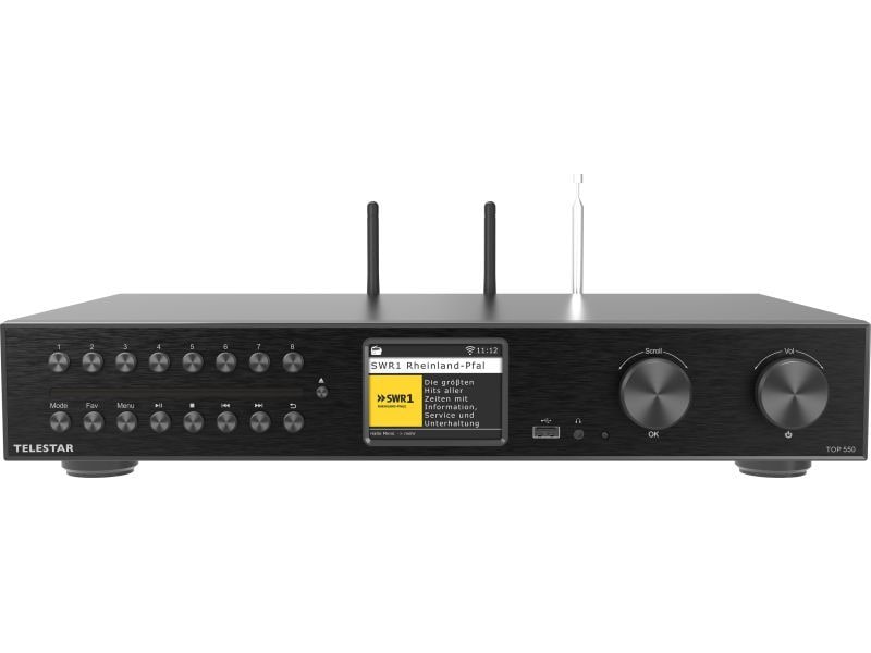 Telestar Netzwerk-Audioplayer TOP 550 Schwarz All-In-One-HiFi-System mit DAB /FM, Internetradio und CD-Player
