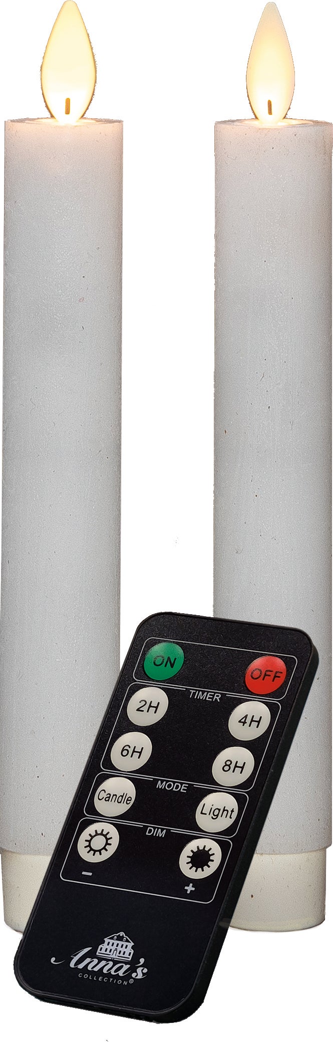 Anna's Collection LED dinerkaars met timer wit D 2 H 18 cm 2 stuks