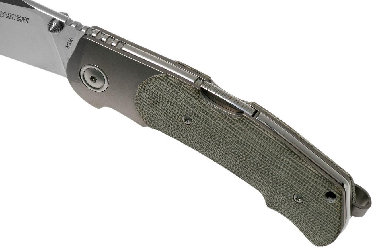 Viper Turn V5986CG Green Canvas Micarta zakmes, Fabrizio Silvestrelli design