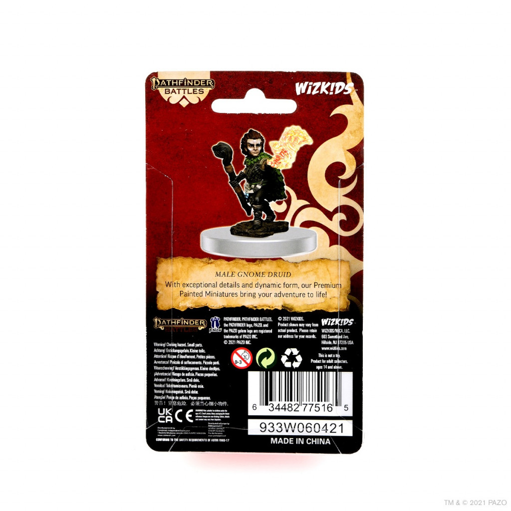 Pathfinder Battles Premium Painted Figure - Male Gnome Druid