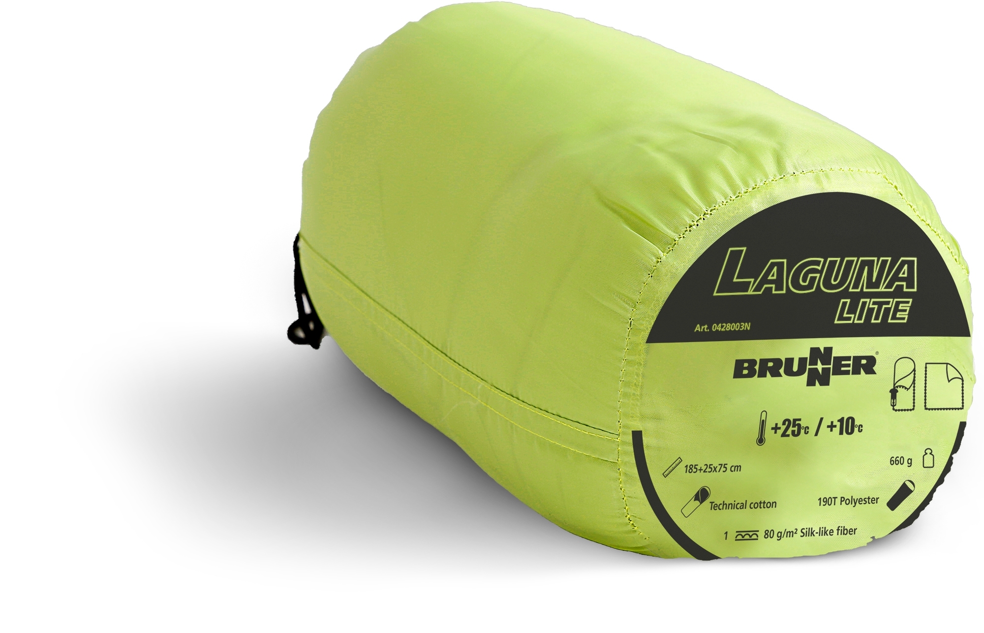 Brunner Laguna Lite Schlafsack 185 25 x 75 cm grün
