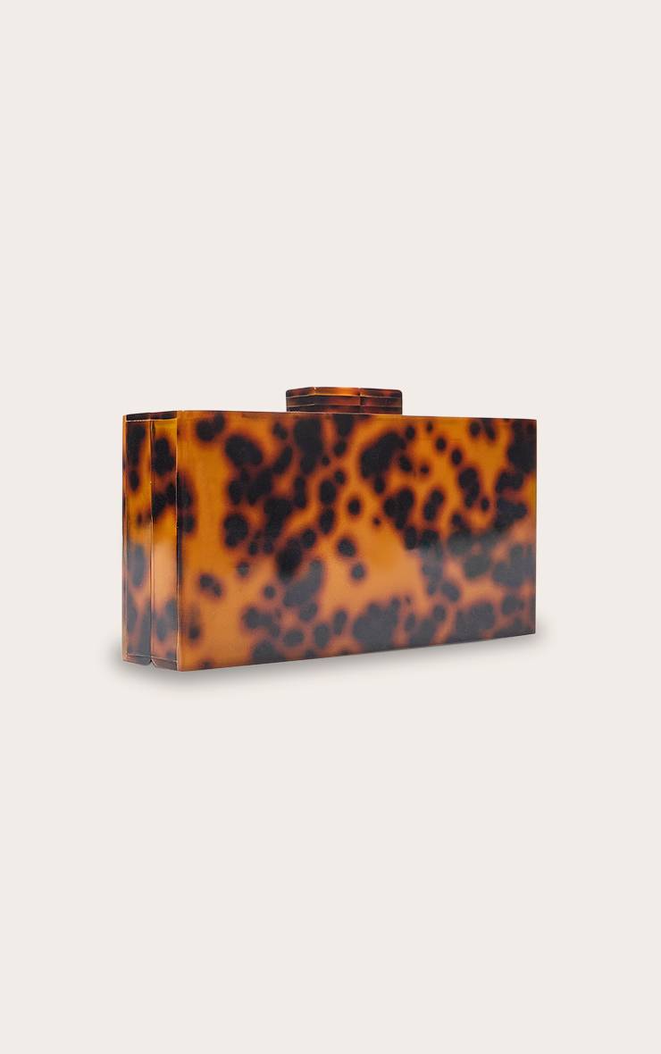 Orange Pochette Rigide Rectangulaire Effet Écaille De Tortue