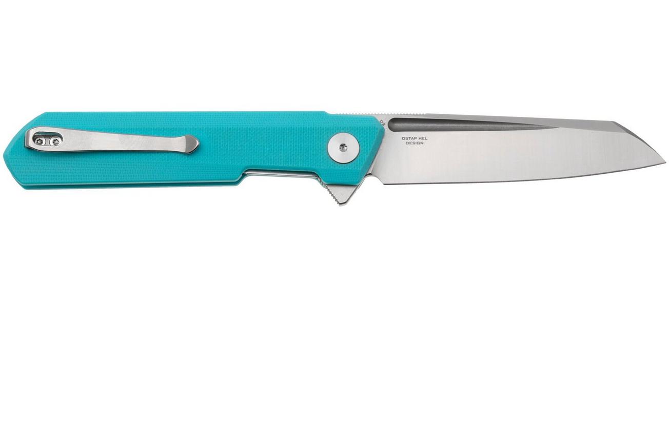 Bestechman Dundee Sheepsfoot BMK09B Satin D2, Seafoam G10, zakmes