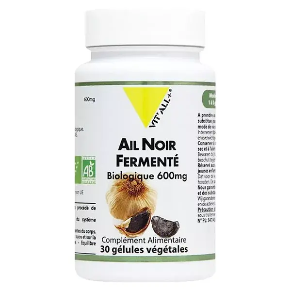 Vit'all+ Alho Negro Orgânico Fermentado 600mg 30 Cápsulas Vegetais