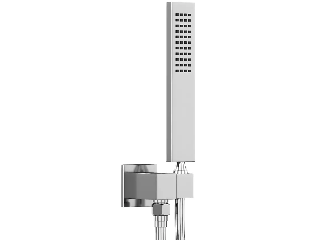 Ensemble de douche encastrable avec mitigeur thermostatique - Couleur nickel brossé - TEREK