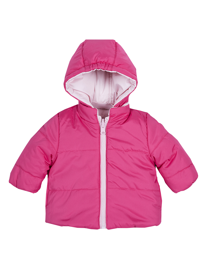 Reversible Jacket with Removable Hood for Girls Pink