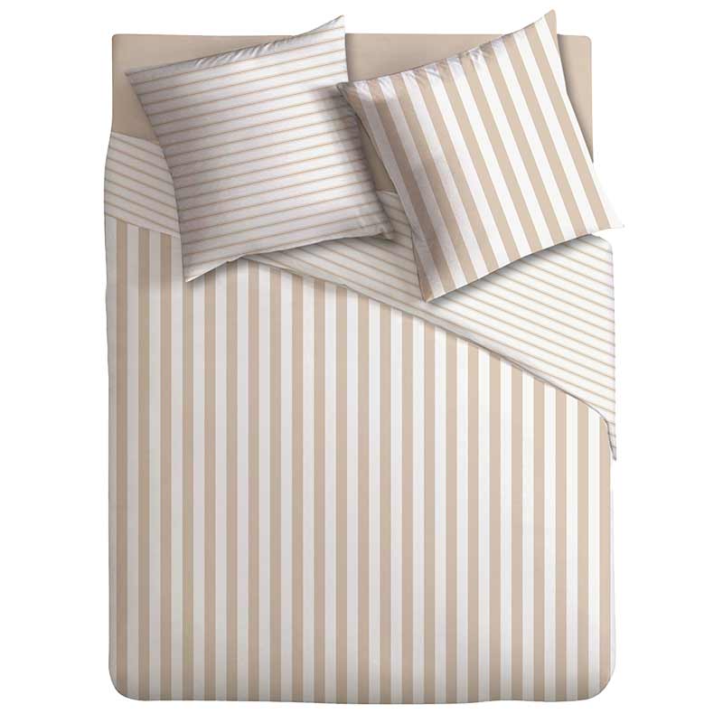 Parure de lit à rayures 'Lucien' beige
