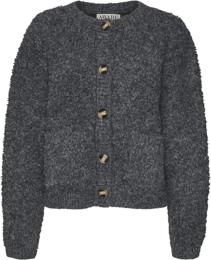 Vero Moda VMNALANI LS O-NECK CARDIGAN VMA Dark grey melange/melange