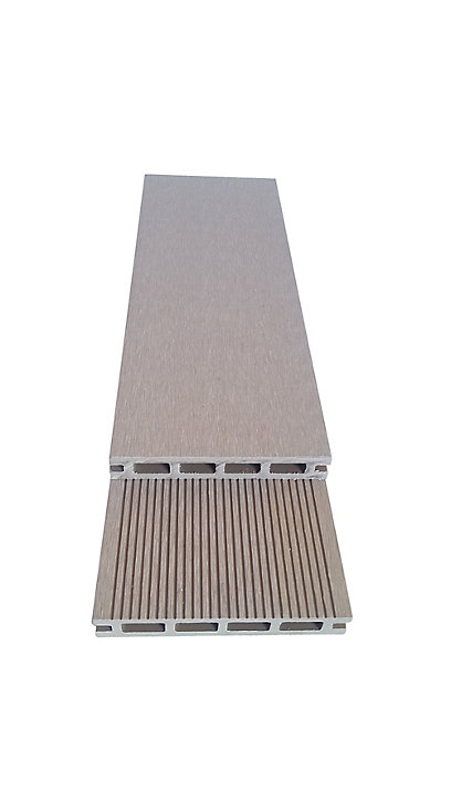 Lame terrasse composite Greendeck R beige L.260 x l.14,6 cm