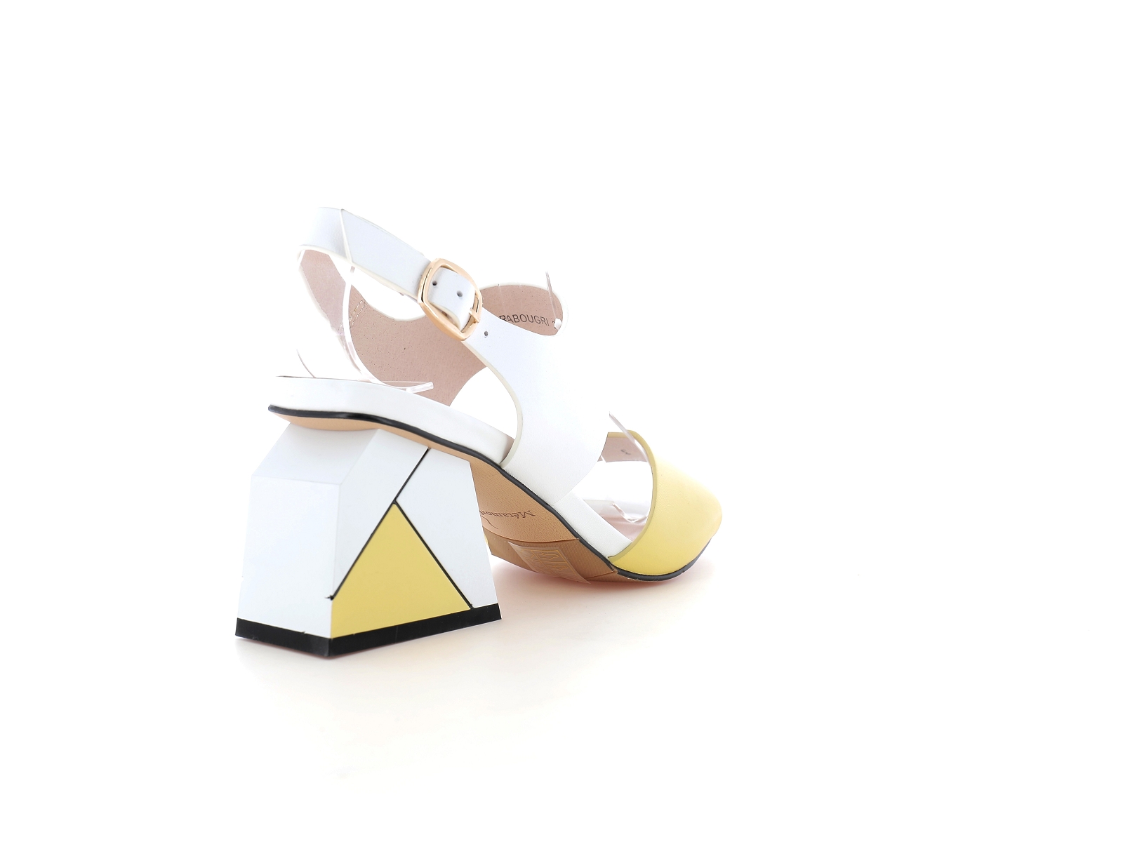 Metamorf ose-RABOUGRI Cuir Blanc-Jaune