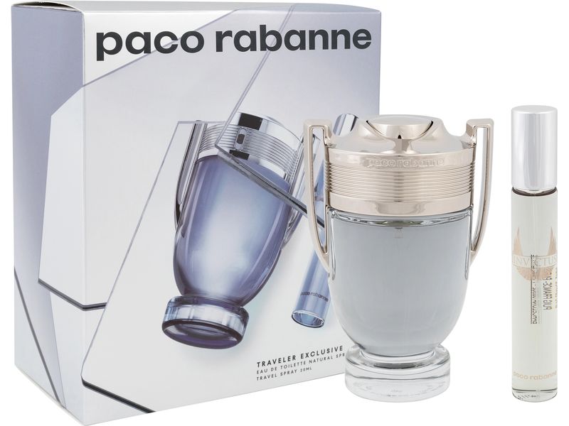 Paco Rabanne Geschenkset Eau de Toilette Invictus Duftset mit Parfum und Miniparfum für Herren