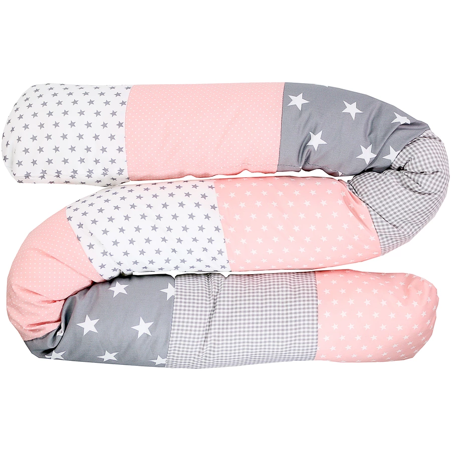 Ullenboom Baby-Bettschlange Rosa Grau 200 cm