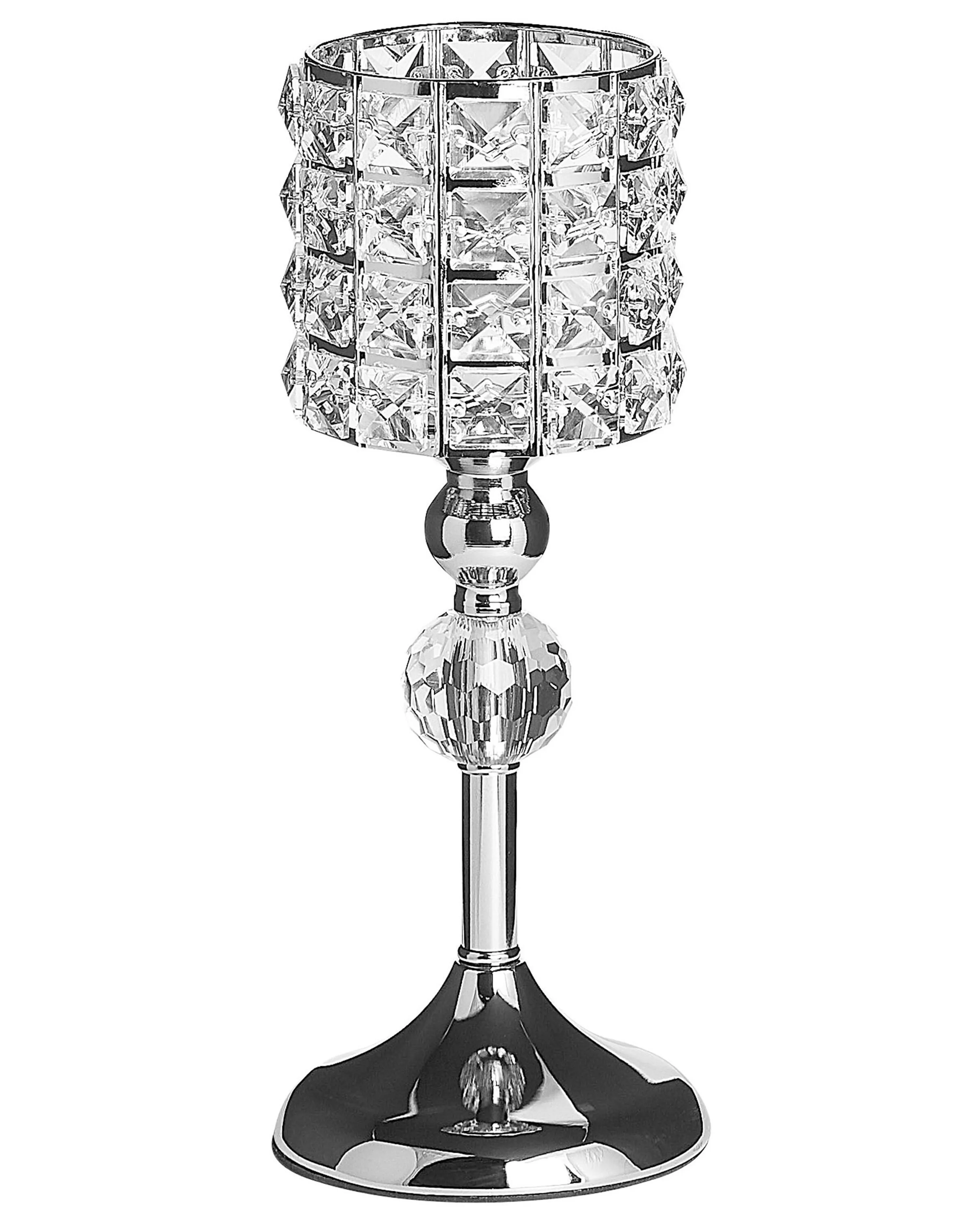 Kaarshouder AVORD Glas 33 cm Zilver