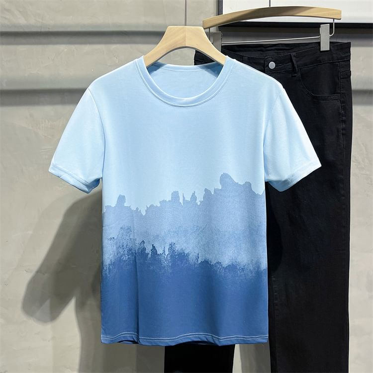 Whyessa - T-shirt met korte mouwen, ronde hals en kleurverloop