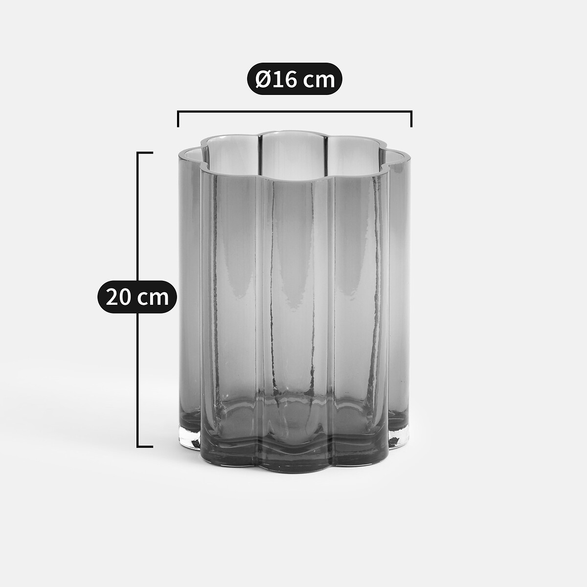 LA REDOUTE INTERIEURS<br>Vaso de vidro âmbar H20 cm Helia