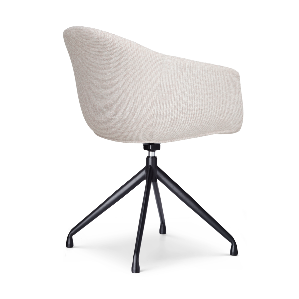 Eetkamerstoel Nola-Otis beige draaibaar - zwart onderstel