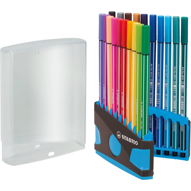 Feutre coloriage stabilo pen 68 encre aquarellable pointe  ogive moyenne robuste color   parade etui chevalet 20