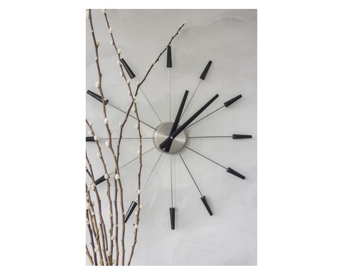 Plug Inn wandklok, zwart, Ø 58 cm